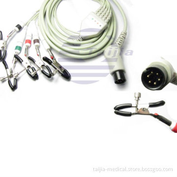 AMP 6pin 3Lead Standard ECG Cable(Pinch)